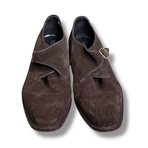 Mens Florsheim Brown Suede Monk Strap Classic Dress Shoes Estimated Size 13 main image 4